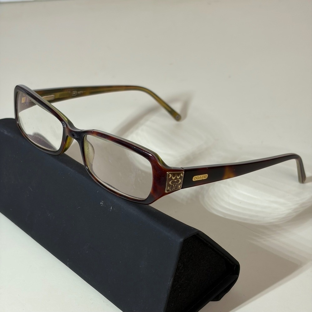 Coach Kitty 2016 Tortoise Brown/Green Rectangular Eyeglass Frames ONLY 50-16-135